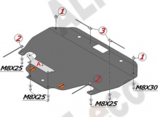 Защита алюминиевая Alfeco для картера Subaru Outback IV 2009-2014